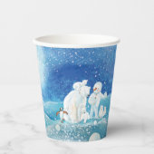 Eisbären, Polar Fox, Kaiserpinguin und Snowman Pappbecher (Vorderseite)