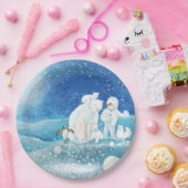 Eisbären, Polar Fox, Kaiserpinguin und Snowman Pappteller (Party)