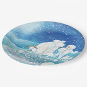 Eisbären, Polar Fox, Kaiserpinguin und Snowman Pappteller (Schrägansicht)