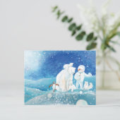 Eisbären, Polar Fox, Kaiserpinguin und Snowman Postkarte (Stehend Vorderseite)
