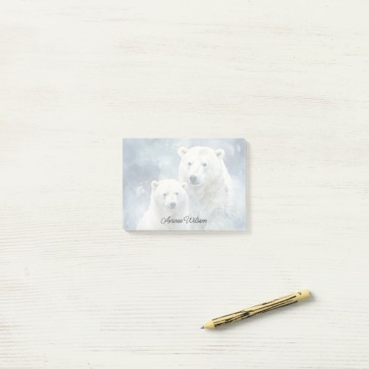 Eisbären Post-it Klebezettel (Auf Schreibtisch)