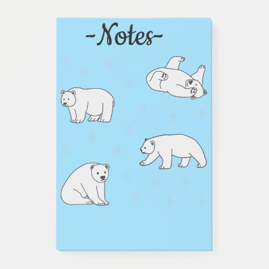 Eisbären Post-it Klebezettel (Vorderseite)