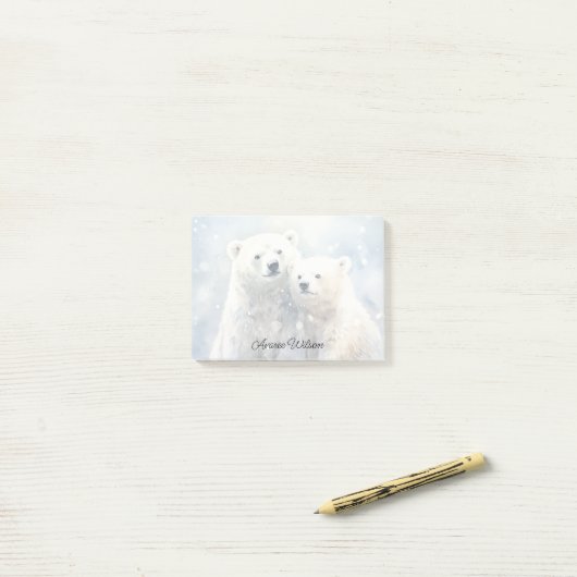 Eisbären Post-it Klebezettel (Auf Schreibtisch)