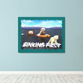 Eisbären - Schnell sinken Leinwanddruck (Insitu (Holzboden))