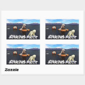 Eisbären - Schnell sinken Rechteckiger Aufkleber (Blatt)