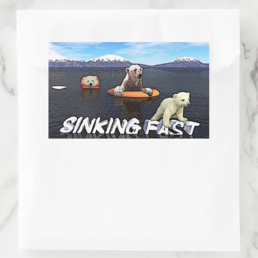 Eisbären - Schnell sinken Rechteckiger Aufkleber (Tasche)
