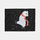 Eisbären-Skaten zu Weihnachten Fleecedecke (Vorderseite (Horizontal))