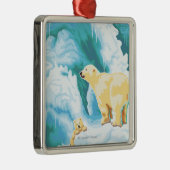 Eisbären u. CUB - Katmai, Alaska Silbernes Ornament (Rechts)
