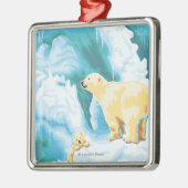 Eisbären u. CUB - Katmai, Alaska Silbernes Ornament (Links)