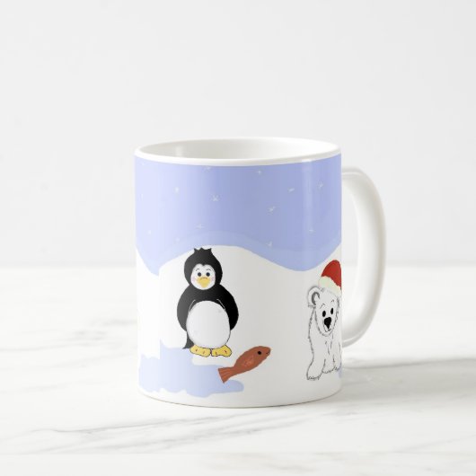 Eisbären und Pinguine Kaffeetasse (VorderseiteRechts)