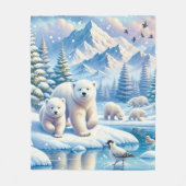 Eisbären und schneebedeckte Winterbilder Fleecedecke (Vorderseite)