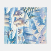 Eisbären und schneebedeckte Winterbilder Fleecedecke (Vorderseite (Horizontal))