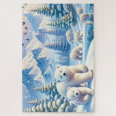 Eisbären und schneebedeckte Winterbilder Puzzle (Vertikal)
