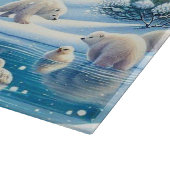 Eisbären und schneebedeckte Winterbilder Schneidebrett (Ecke)