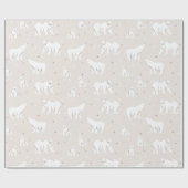 Eisbären und Schneeflocken - beige Geschenkpapier (Flach)