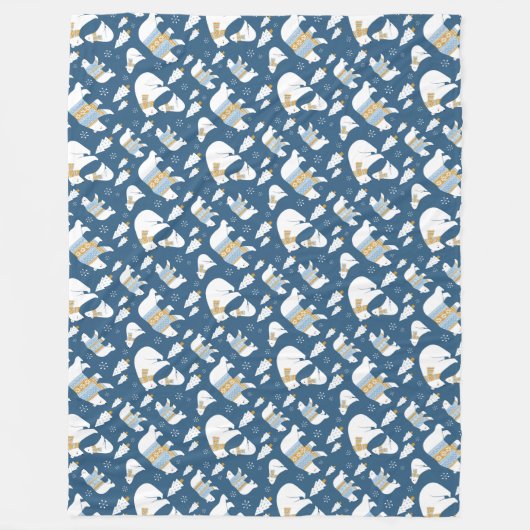 Eisbären und Schneeflocken Fleece Blanket (Vorderseite)