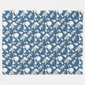 Eisbären und Schneeflocken Fleece Blanket (Vorderseite (Horizontal))