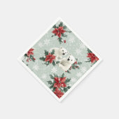 Eisbären und Schneeflocken Frohe Weihnachten Serviette (Ecke)