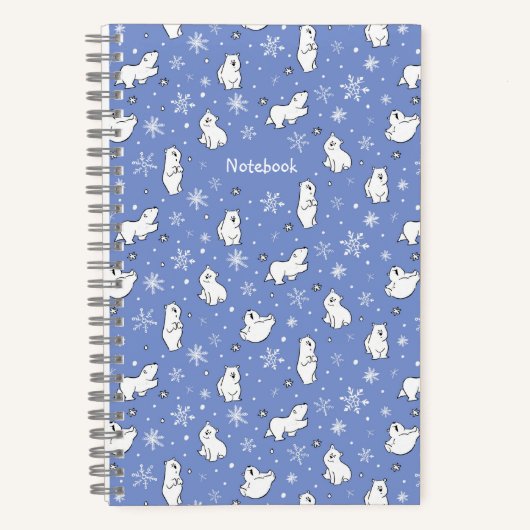 Eisbären und Schneeflocken - Personalisieren - Notizblock (Vorderseite)