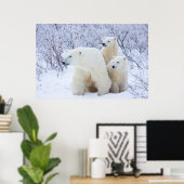 Eisbären und zwei Junge Poster (Heimbüro)