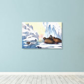 Eisbären, Walrus und Siegel Leinwanddruck (Insitu (Holzboden))
