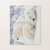 Eisbären Weibchen und zwei Junge 3 Puzzle (Vertikal)