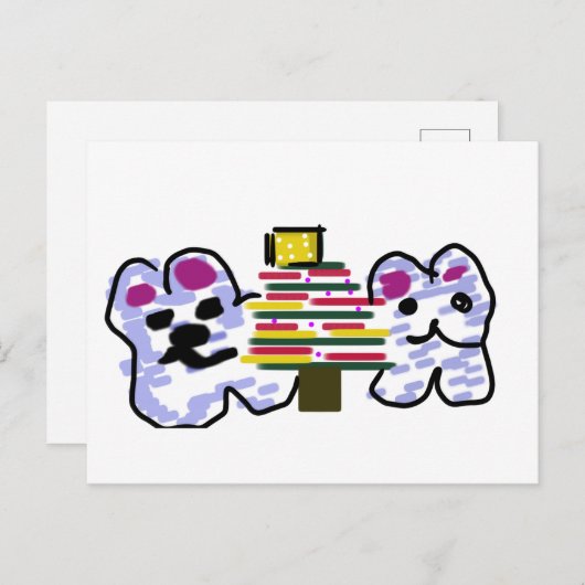 Eisbären Weihnachten Postkarte (Vorne/Hinten)