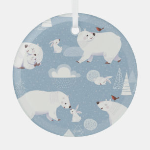 Eisbären Winter Vintage Ornament Aus Glas
