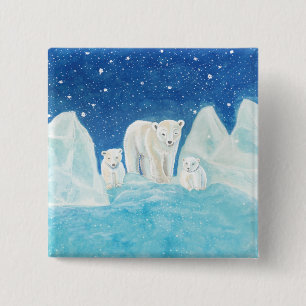 Eisbären & Winterlandschaft Button