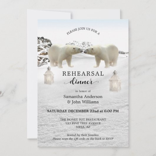Eisbären WinterWedelfest Probe Dinner Einladung (Vorderseite)