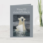 Eisbäreneimer zum Geburtstag Spaß Karte (Vorderseite)