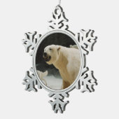 Eisbärengras Schneeflocken Zinn-Ornament (Rechts)