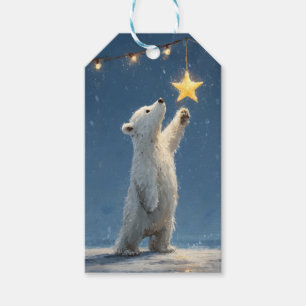 Eisbärenjunges greift nach einem Stern Geschenkanhänger