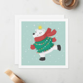 Eisbärenkarte Skaten Mitteilungskarte (Vorderseite/Rückseite Beispiel)