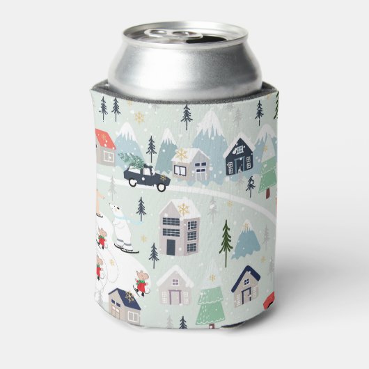 Eisbärenlandschaft, Weihnachtsgebirge. Dosenkühler (Kanne Rückseite)