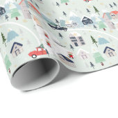 Eisbärenlandschaft, Weihnachtsgebirge. Geschenkpapier (Rolleneckpunkt)