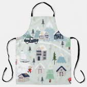 Eisbärenlandschaft, Weihnachtsgebirge. Schürze (Vorderseite)