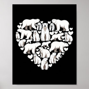 Eisbärenliebhaber Eisbärenherz Valentinstag Poster