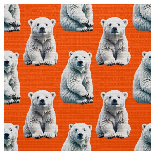 Eisbärenmusterdesign auf Orange Stoff (Muster)