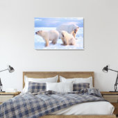 Eisbärensäte mit Naben auf Packeis an der Küste Leinwanddruck (Insitu (Schlafzimmer))