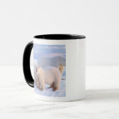 Eisbärensau mit Naben auf Packeis, Küste Tasse (Vorderseite Links)