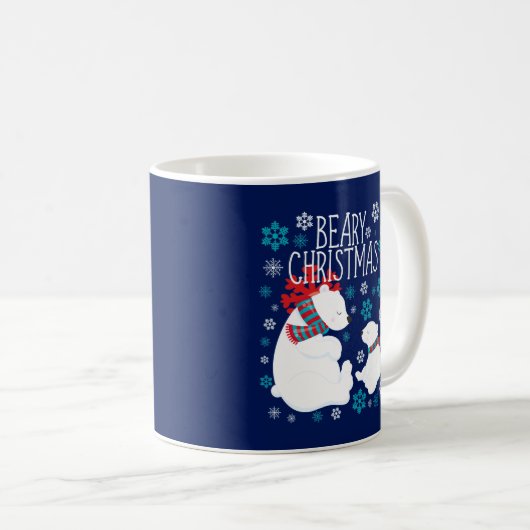 Eisbärenschneeflocken Kaffeetasse (VorderseiteRechts)