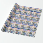 Eisbärjunges spielt mit einem Fisch Geschenkpapier (Ungerollt)