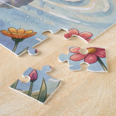 Eisbärjunges spielt mit einem Fisch Puzzle (Seite)