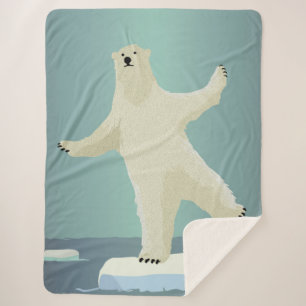 Eisbärkunstwerk balancierend auf Eisberg Sherpadecke