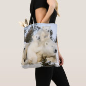 Eisbärmutter u. -junge tasche (Von Nahem)