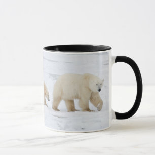 Eisbärweibchen und zwei Junge Tasse