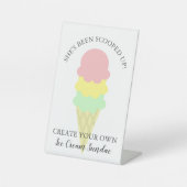 Eisbecher-Bar Brautparty Sockelschild (Vorderseite)
