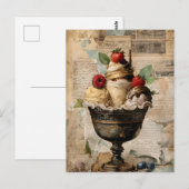 Eisbecher-Collage Postkarte (Vorne/Hinten)