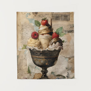 Eisbecher Collage Wandteppich